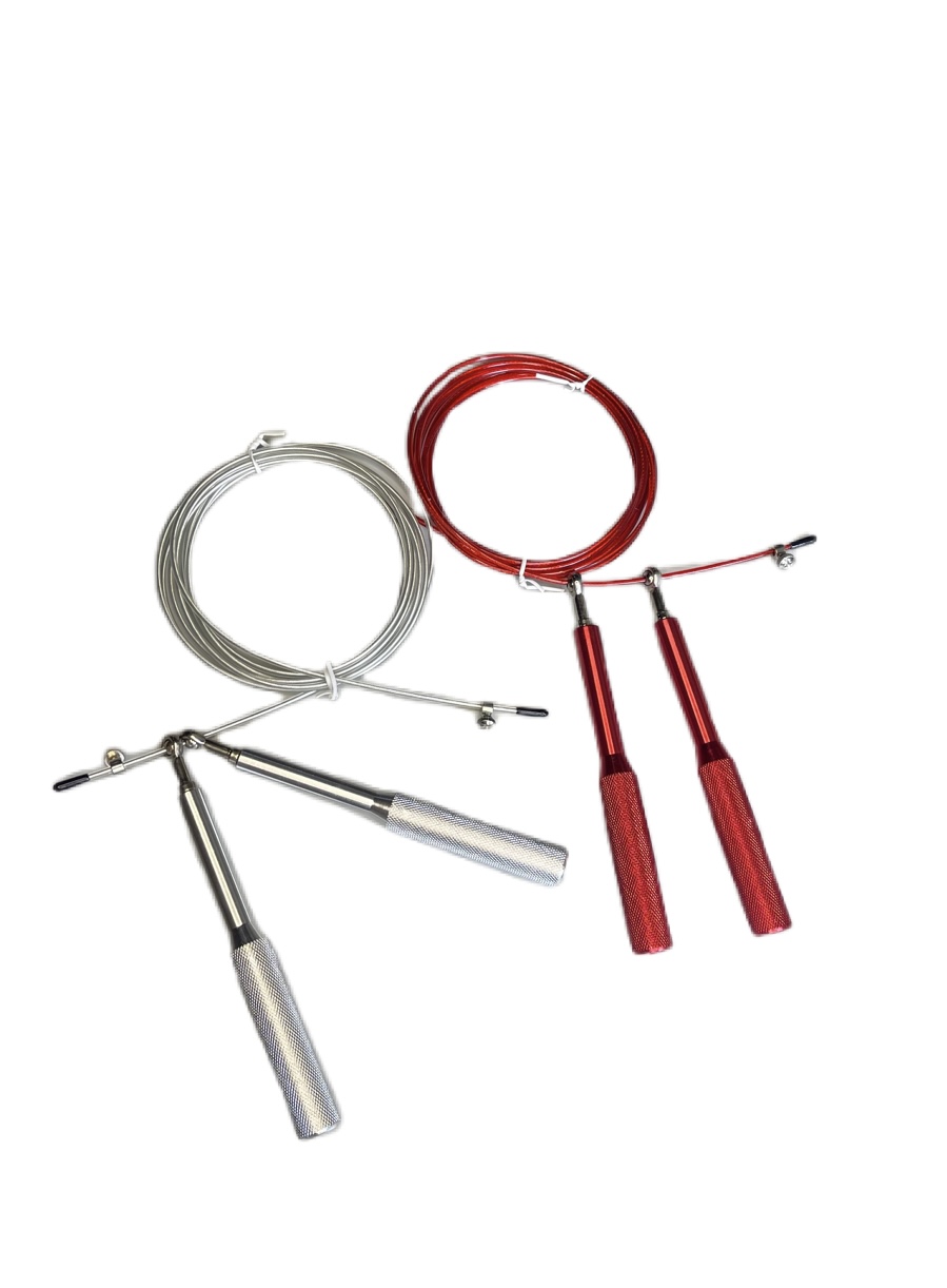 Adjustable iron skipping rope with weighted handles for fitness training