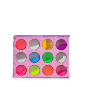 12 vibrant neon pigment powders in small containers, perfect for creating bold and colorful nail art designs