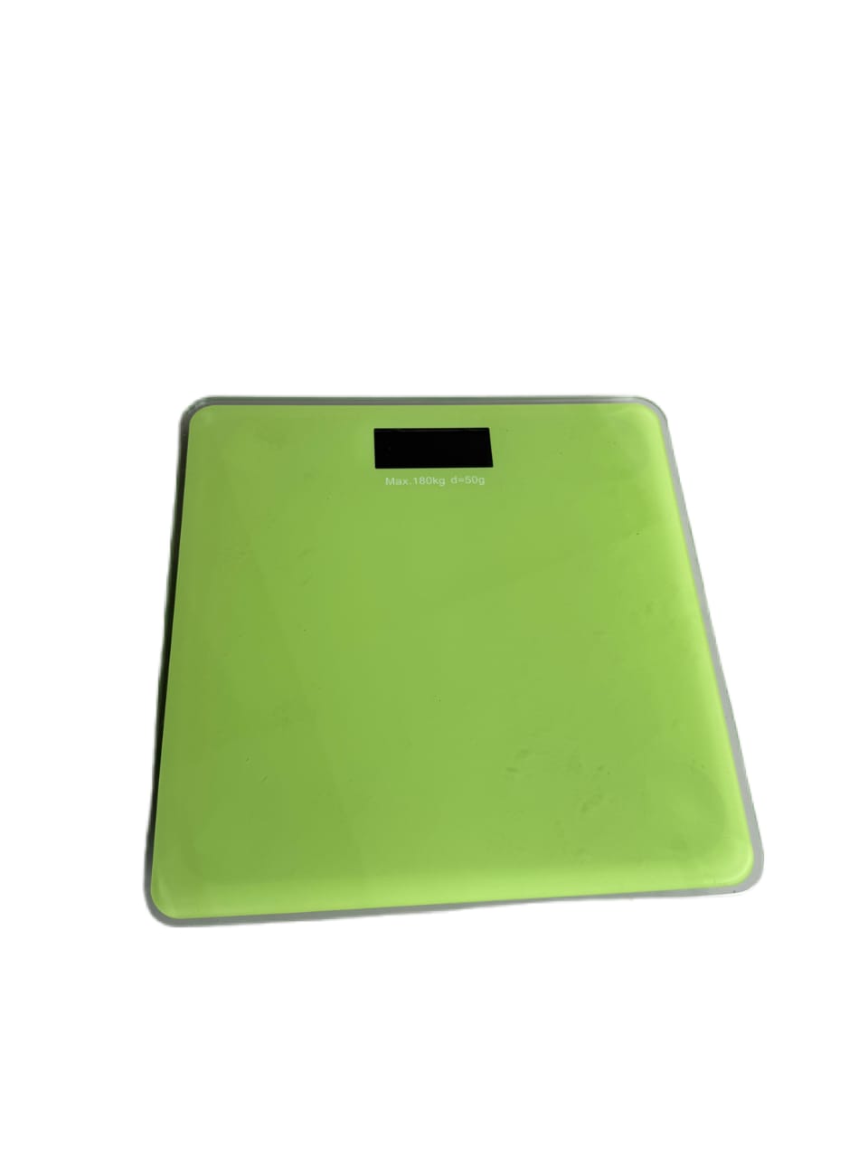 Square glass bathroom scale with digital LED weight display