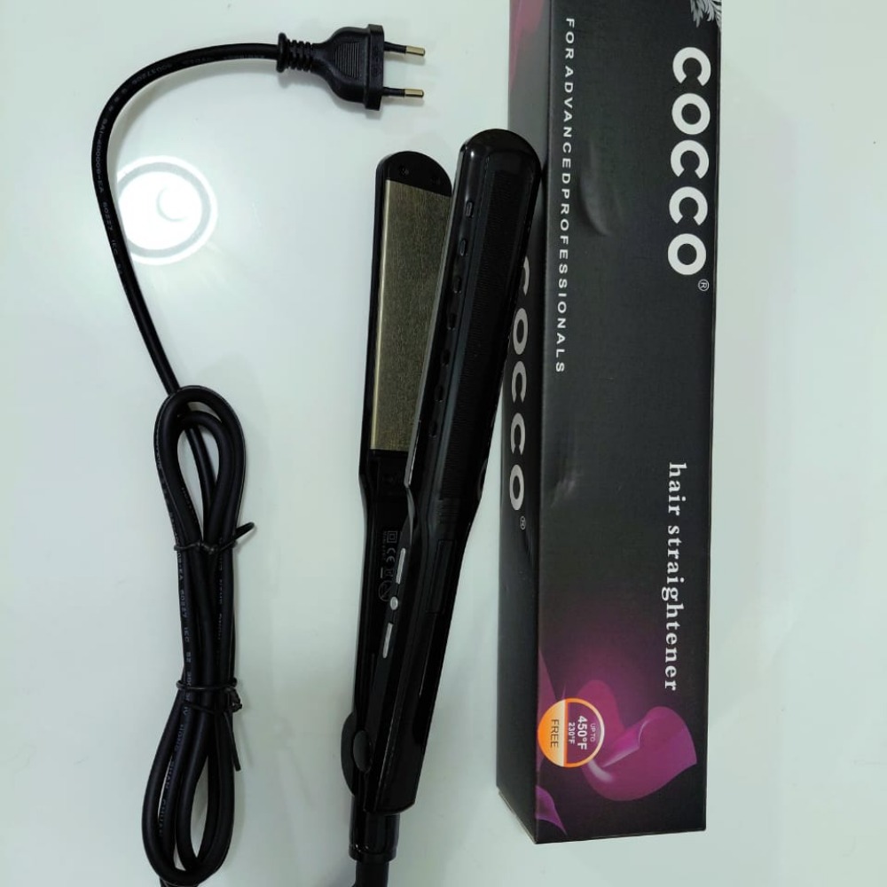 Slim Cocco Steam Flat Iron for smooth and shiny hair.