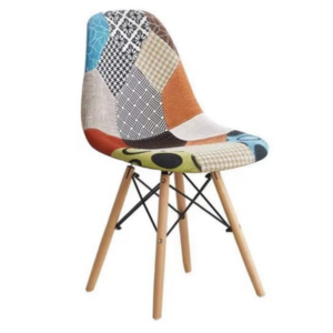  African Print No Armrest Manicure Seat for salons, vibrant, comfortable, and space-saving.