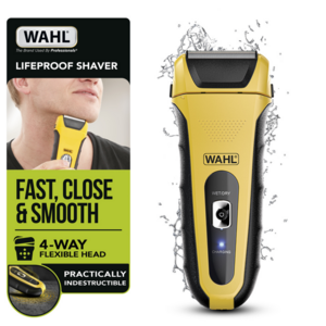 Rechargeable wet/dry electric shaver, waterproof, shock-proof, with advanced foil technology for a smooth shave