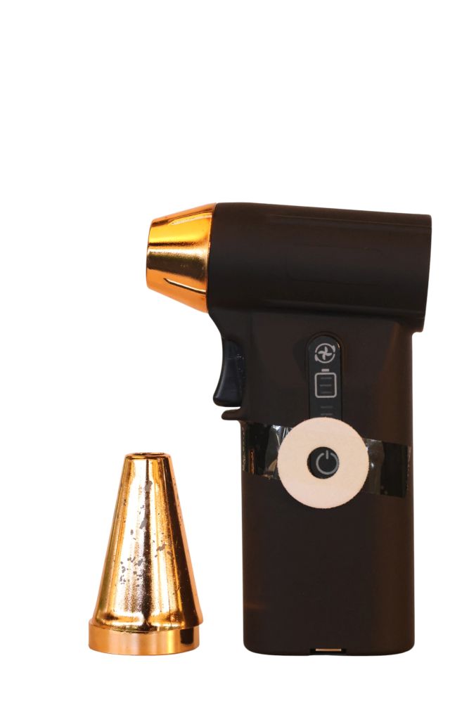 Cordless Electric Air Duster – High-Speed Rechargeable Cleaner for Clippers, Trimmers, Electronics & Keyboards – Black & Gold.