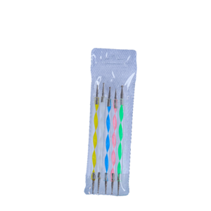  5-piece dotting tool set for nail art, featuring dual-ended design for versatile dot sizes and patterns.