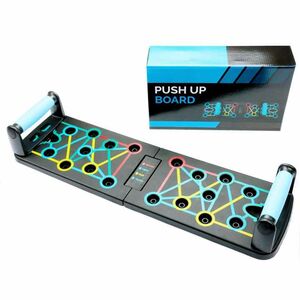 Portable foldable push up training system for home fitness and strength training
