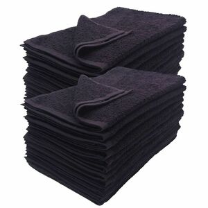 Black Cotton Salon Towels - Soft, Absorbent, Durable