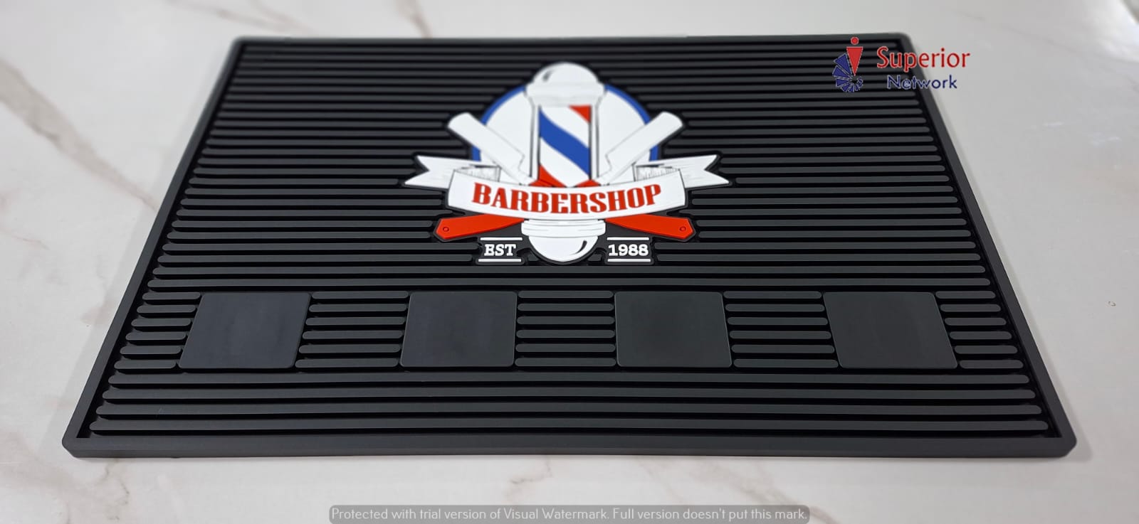 Barber Mat with Magnet – Non-Slip Workstation Mat for Clippers, Trimmers & Scissors.