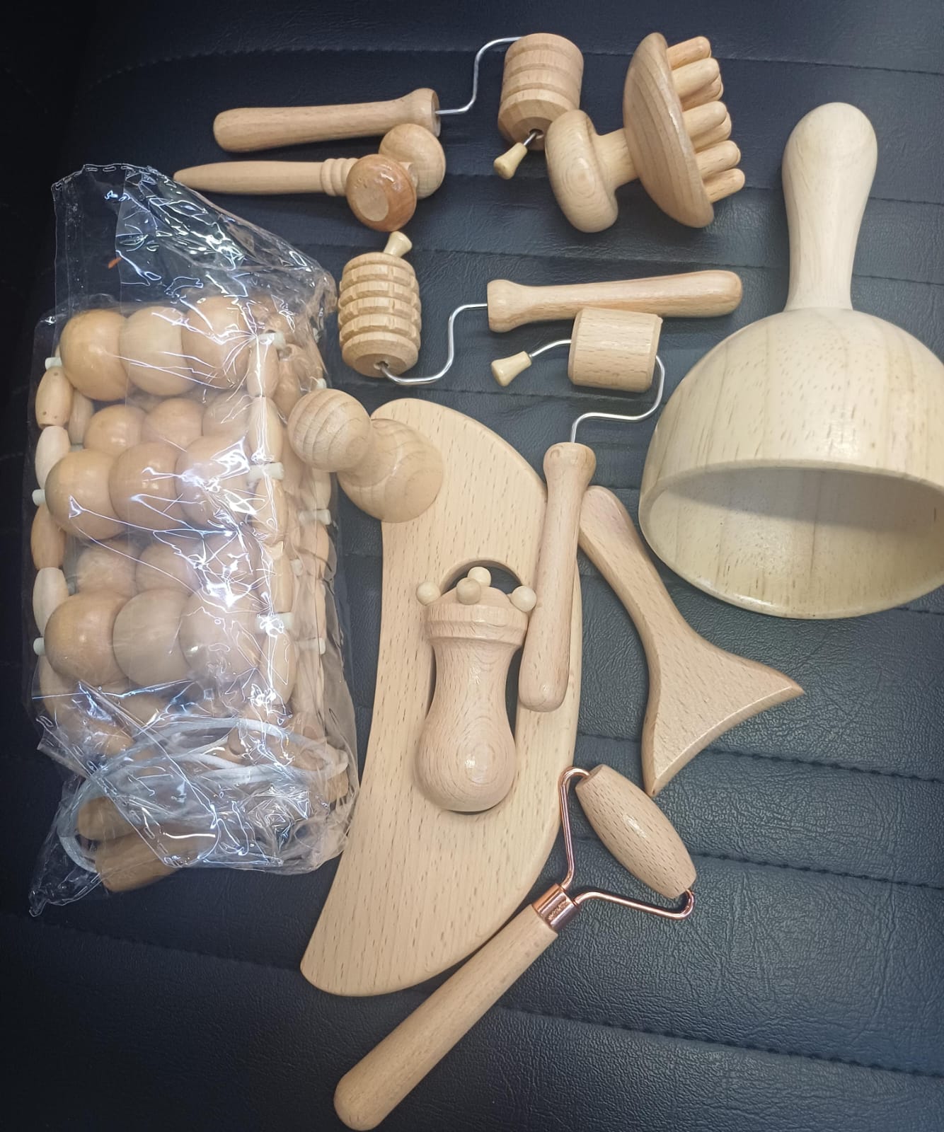 Wooden Massage Gua Sha Tools for Facial, Neck and Full Body Massage, Relaxation and Beauty Spa Treatments.
