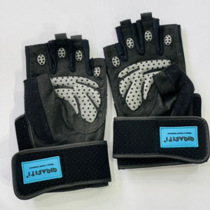 Weight lifting gloves with padded palms and wrist support