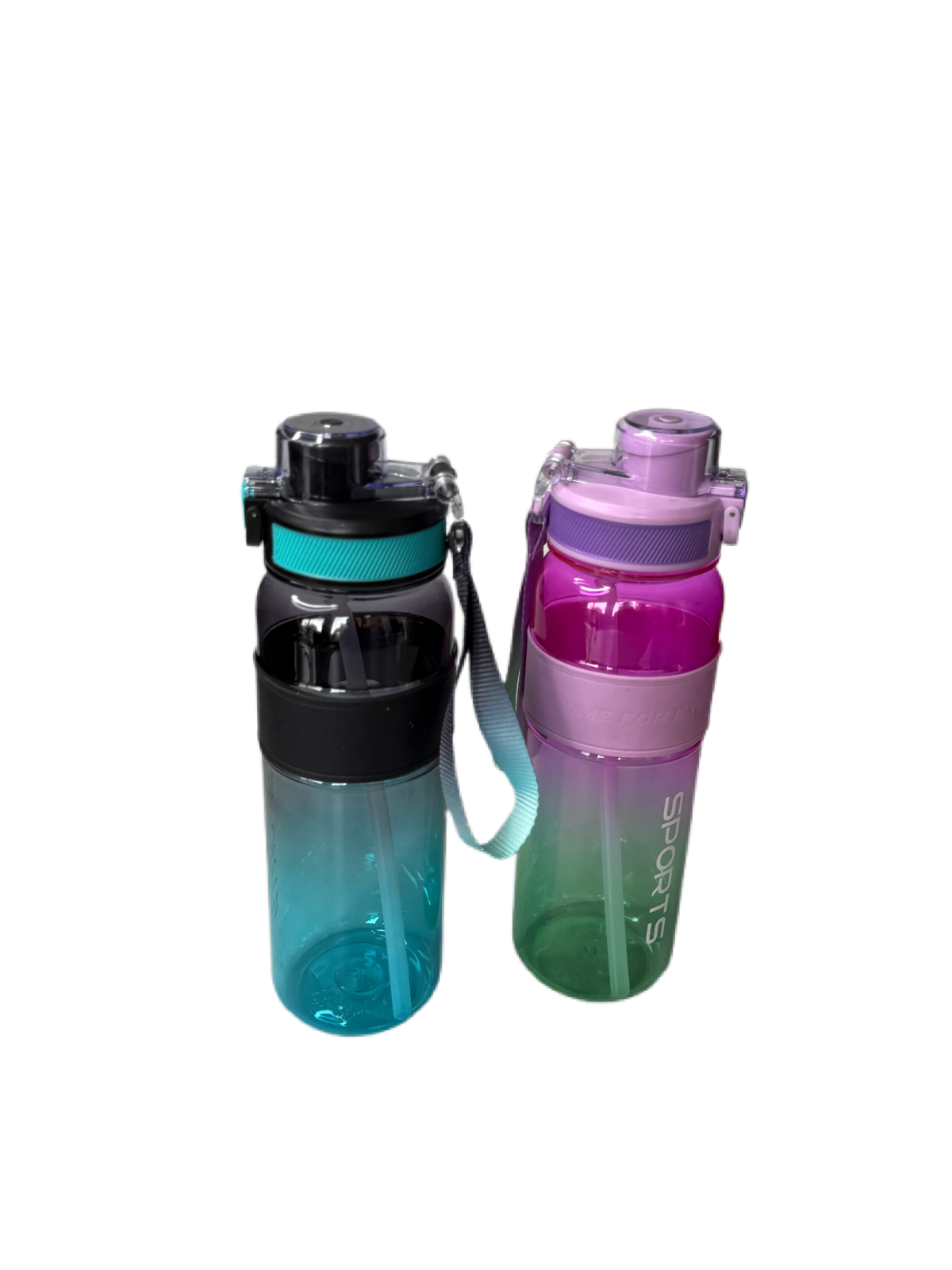 800ML leakproof sports water bottle with carry strap
