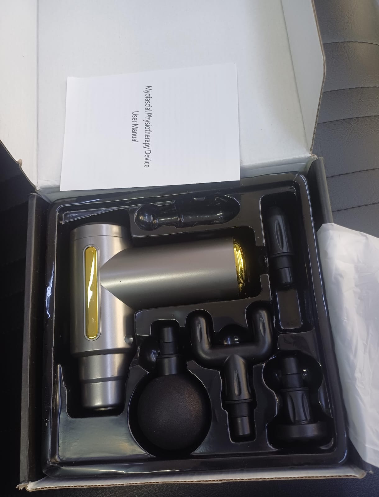 Rechargeable Massage Gun with Multiple Massage Heads – Muscle Relaxation & Recovery Device For Salons, Barbershops & Home Use.