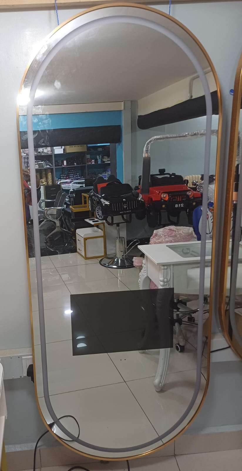 1.7M Gold Frame TV  LED Mirror