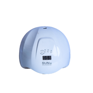 54W LED/UV Nail Dryer Lamp with dual light source, timer settings, and removable bottom for efficient gel curing.