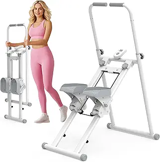 Manual stair climbing fitness machine with non-slip pedals and LCD tracker