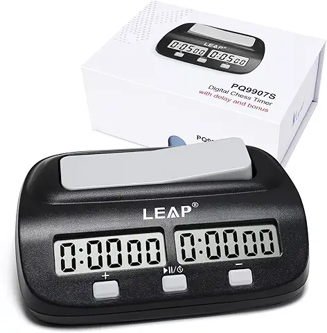 Digital chess timer clock with dual LCD screens and control buttons