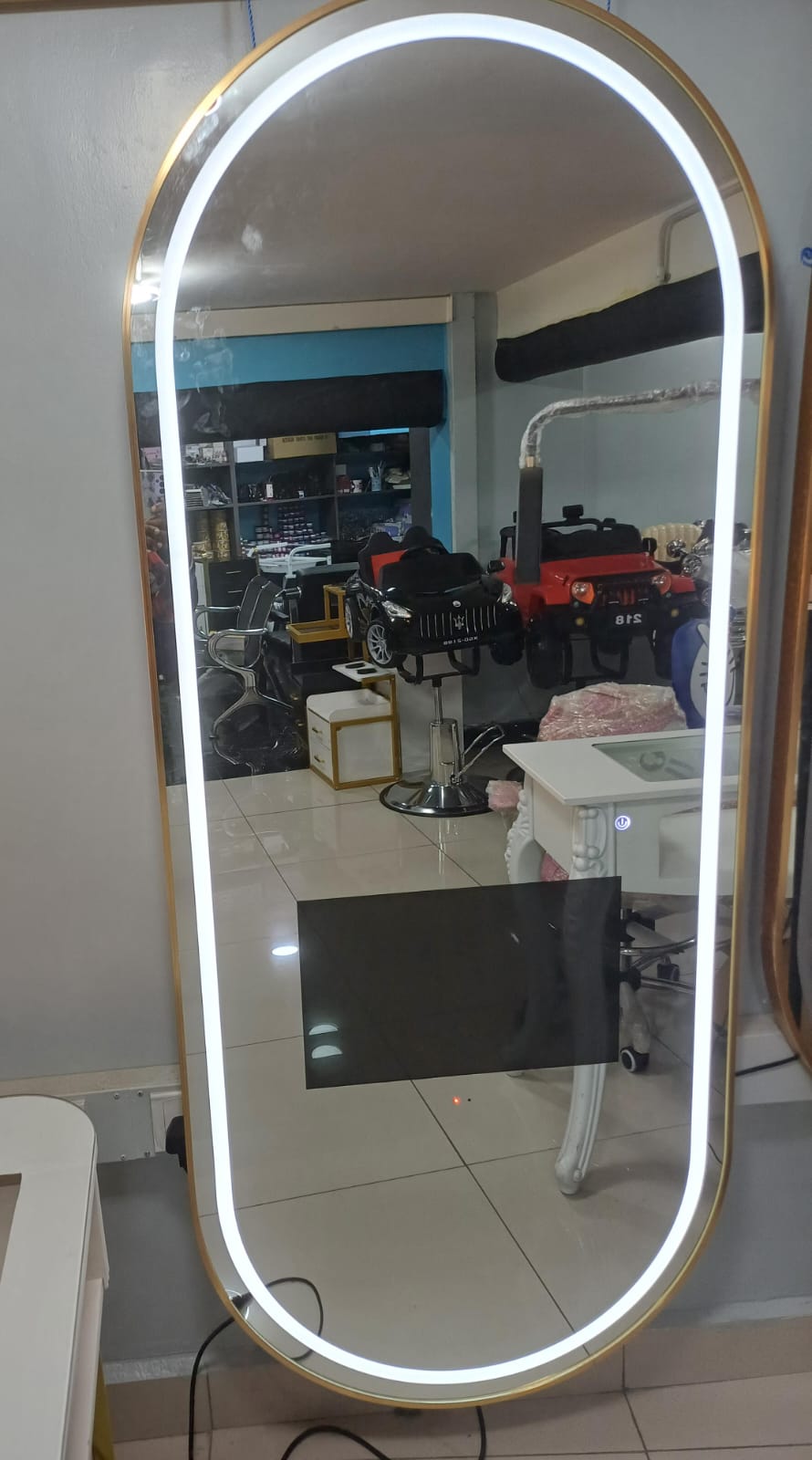 1.7M Gold Frame TV  LED Mirror