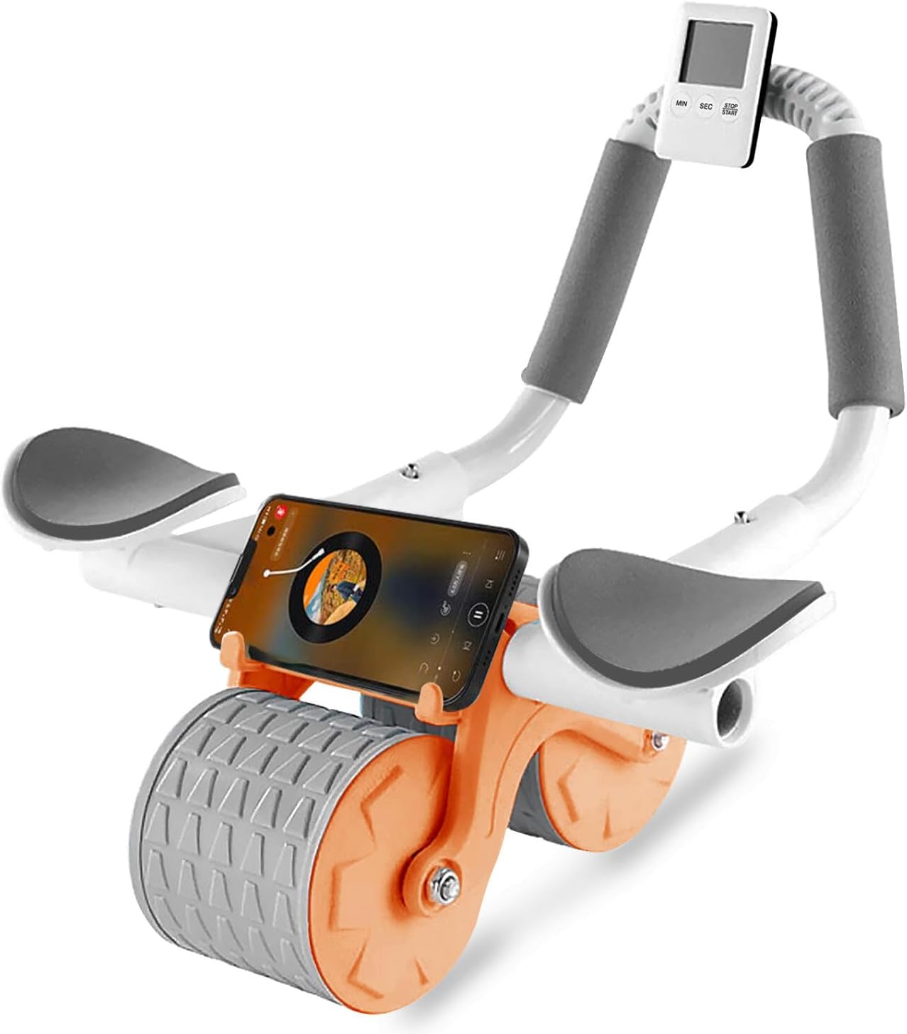 Auto rebound abs roller with self-return mechanism and wide wheel