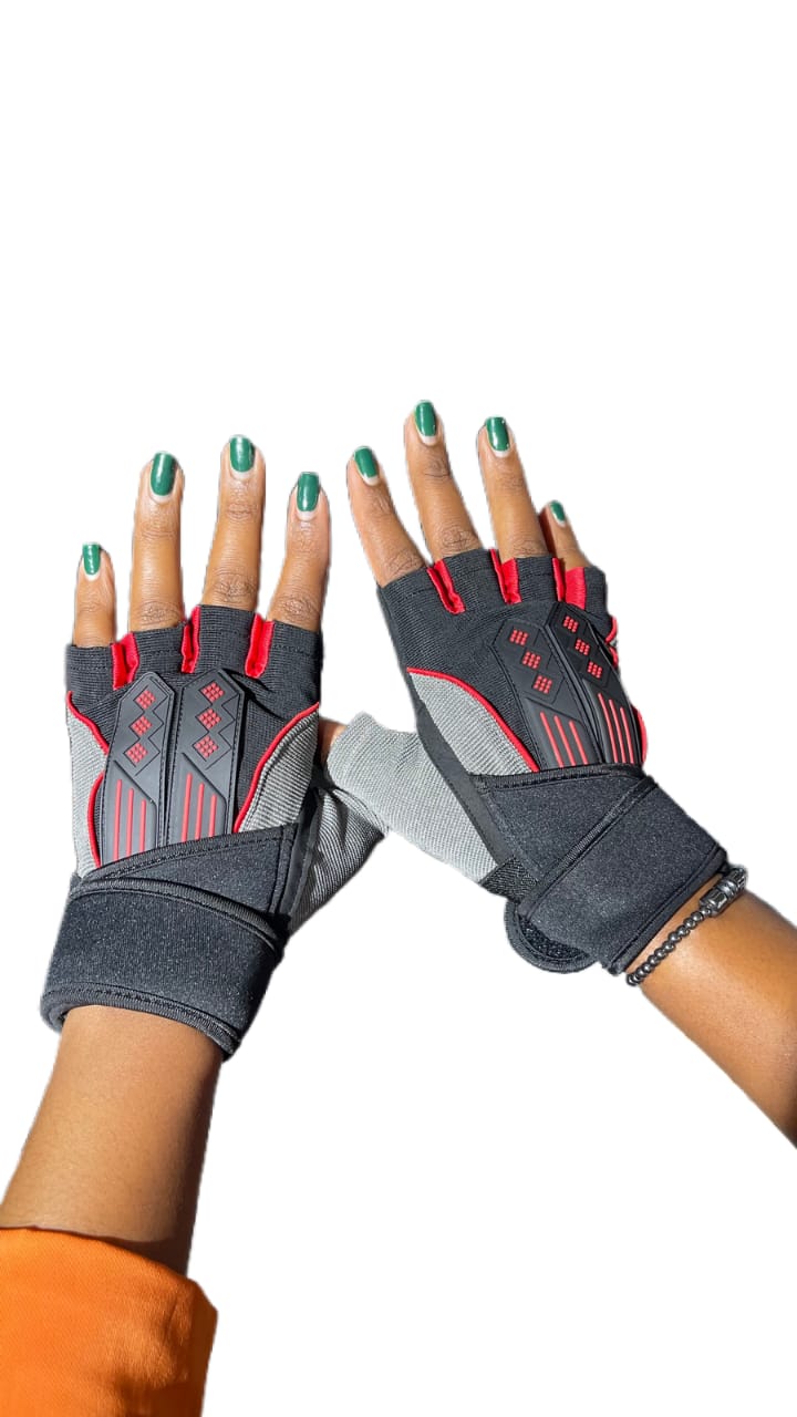 Weight lifting gloves with padded palms and wrist support