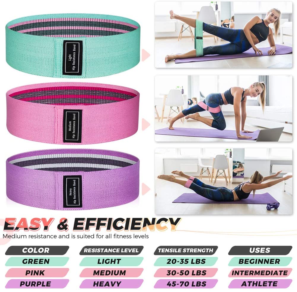 Glutes/Hips Fabric bands set (3 level 3pieces)
