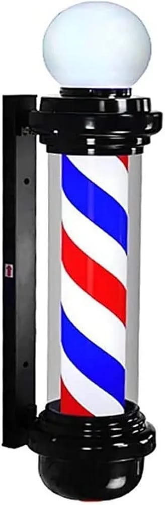 1.5M Gold Barber Sign Round + Globe Topends
