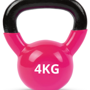 4kg vinyl-coated kettlebell with wide ergonomic handle for beginner workouts