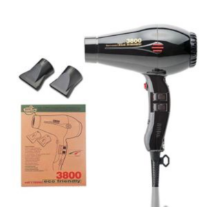 Parlux blow dryer with concentrator and diffuser attachments for precise styling, even drying, and curl definition.