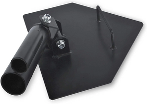 Steel T-Bar landmine plate attachment with rotating sleeve