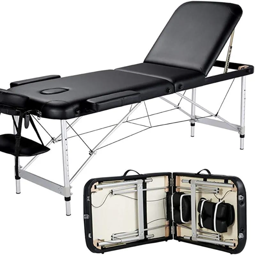 3 section Metallic portable massage bed 