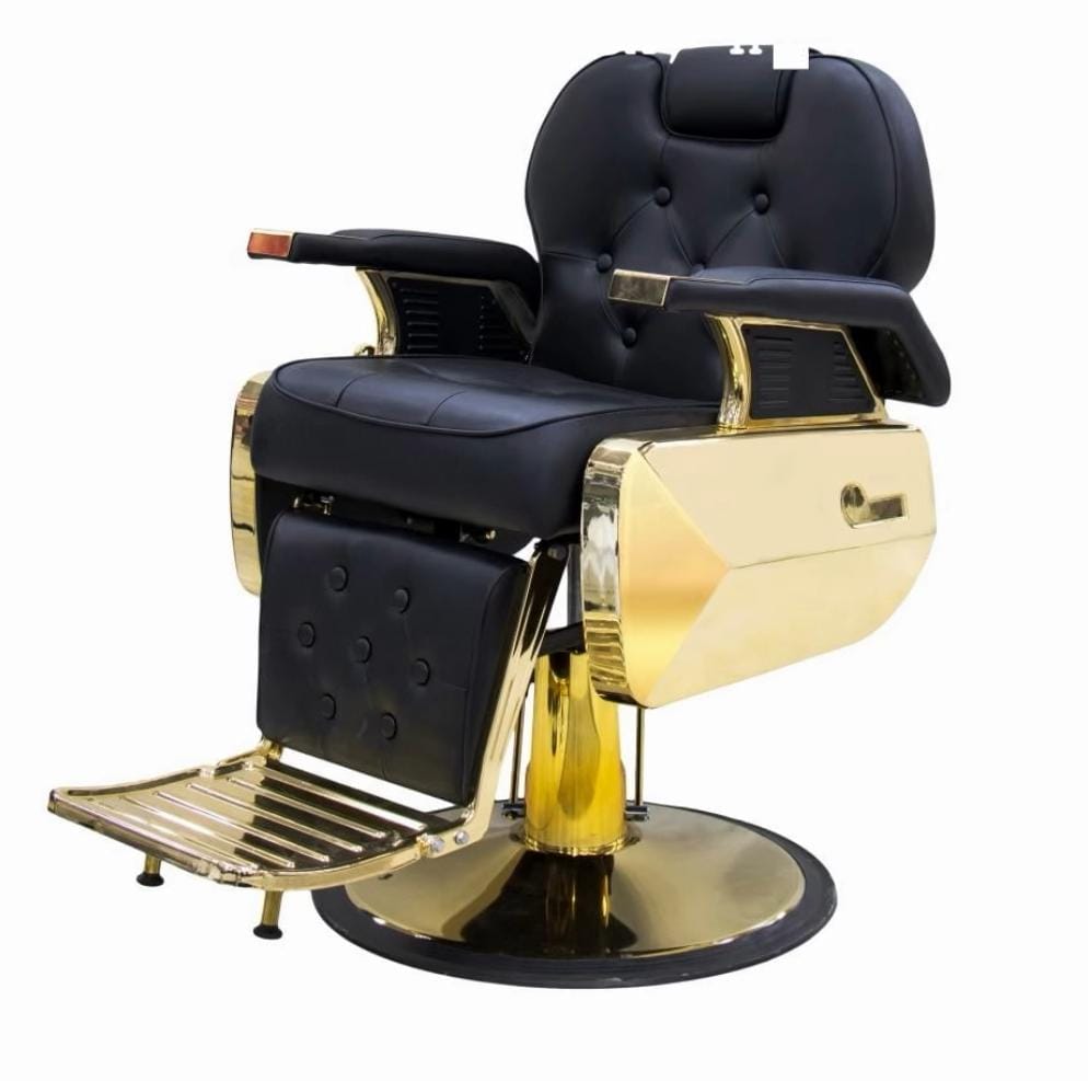 Jumbo Gold Luxury Barber Chair – Hydraulic Swivel & Premium Comfort.