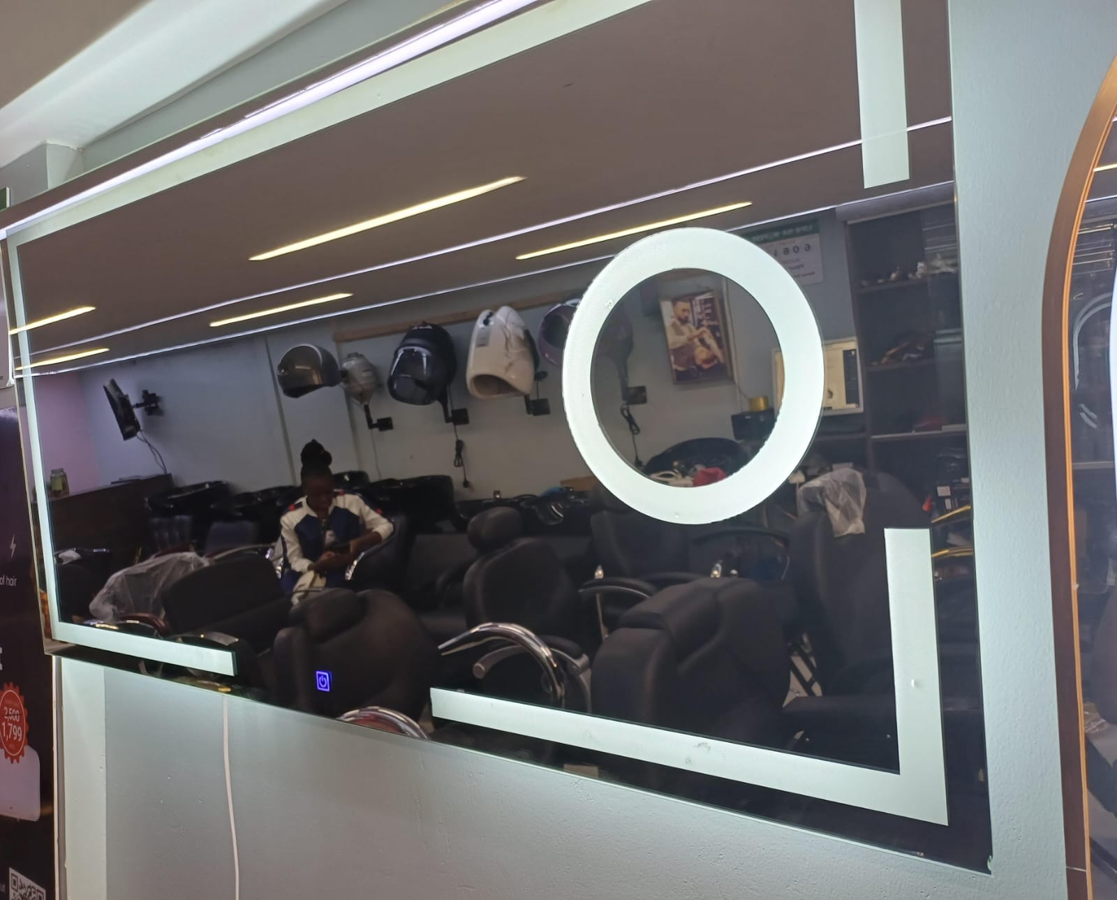 1.2M Gold LED Mirror – Frameless Rectangular for Makeup, Grooming & Tattoo Studios.