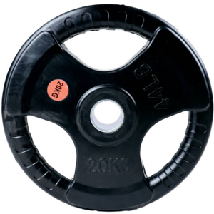 20KG Olympic tri-grip weight plate with rubber coating and center hole