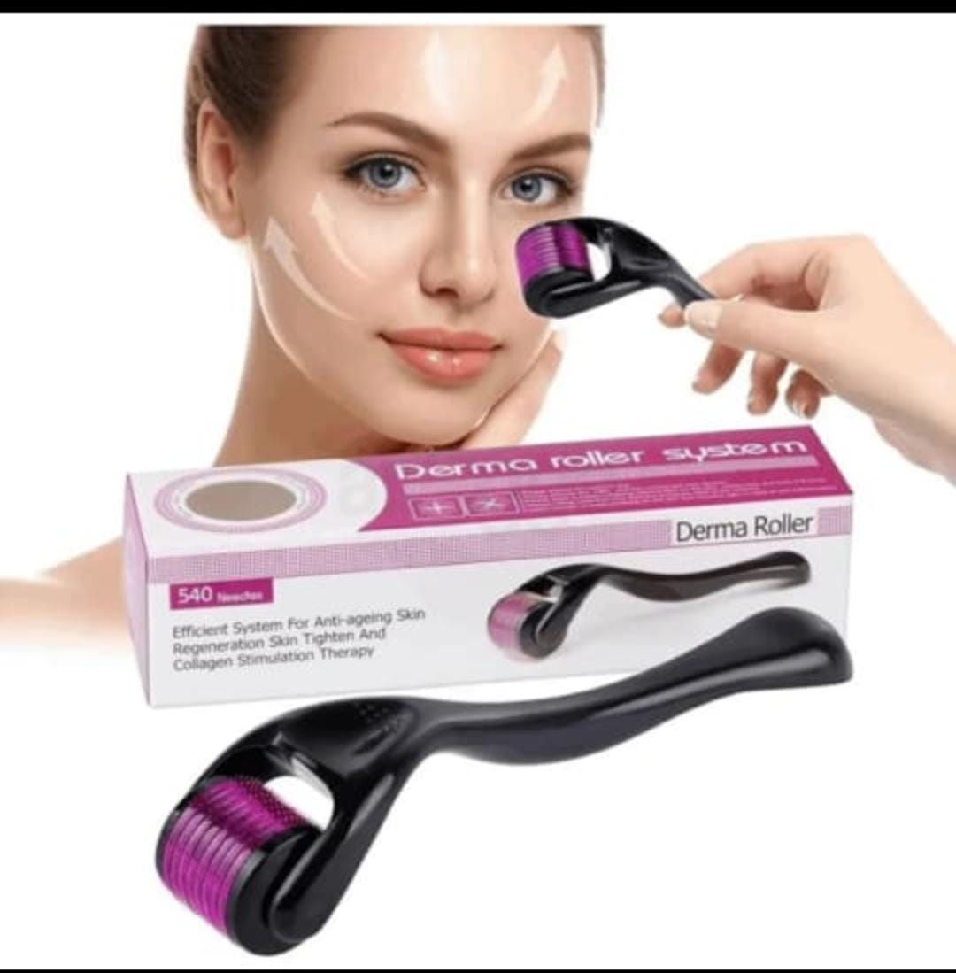 540-Needle Derma Roller – Microneedling Tool for Smooth, Radiant Skin For Home & Salon Use..