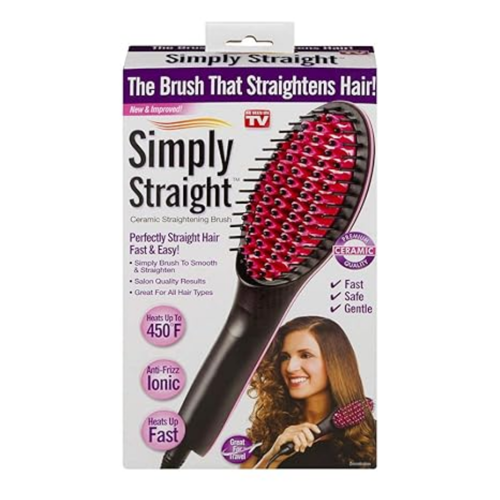 Simply Straight Hot Comb Ceramic Hair Brush Straightener, Fast & Easy ...