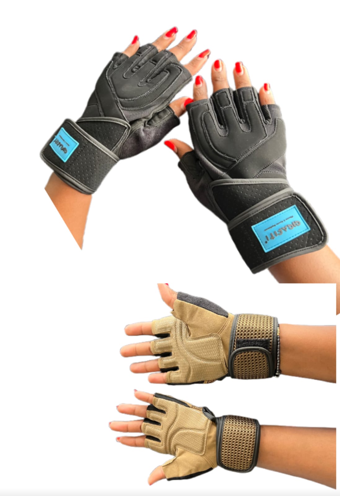 Black/Brown Weight Lifting Gloves 