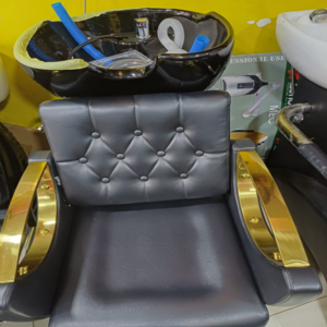 Gold Dennis Sink Shampoo Unit - Stylish and functional salon shampoo station with ergonomic design.