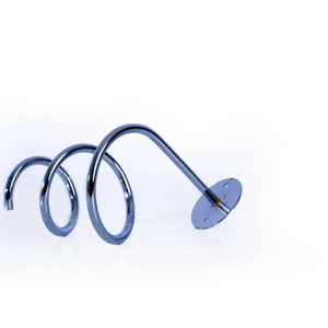 Spiral Aluminum Hair Dryer Holder for salons and barbershops, durable, rust-proof, and space-saving.