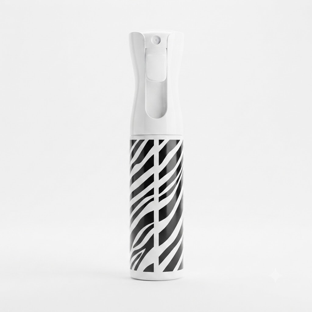  Spray Bottle Tall white Top <stripped/barber signs>