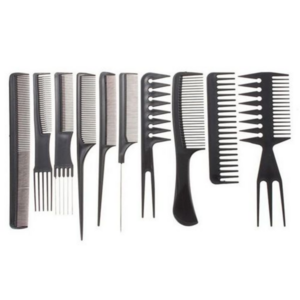10-piece comb set for hair styling, detangling, and precision, easy to use and clean.