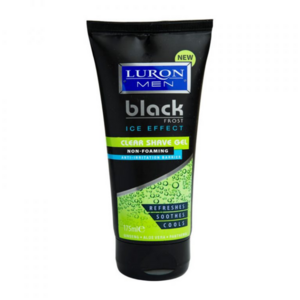 Luron Men Black Frost Shave Gel with cooling, anti-irritation formula.