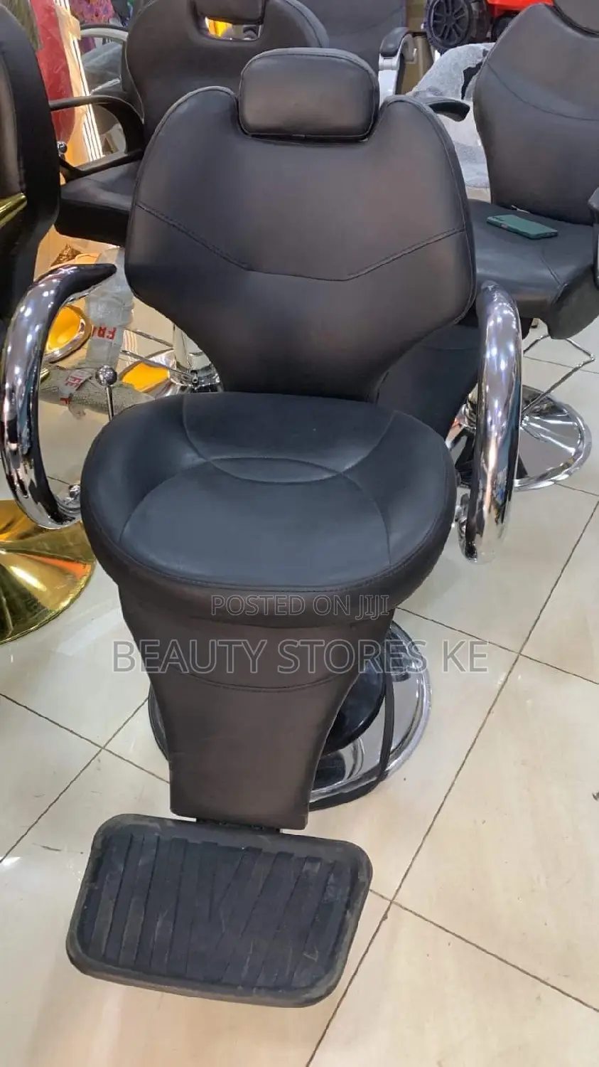Barber chair chrome hands