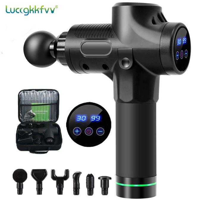 PowerRelief Massage Gun – Deep Tissue Muscle Massager with 6 Heads & 20 Speeds