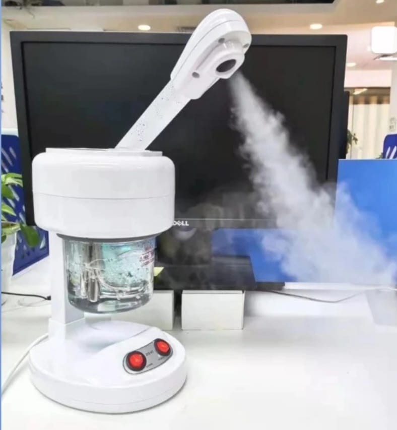 Facial spray beauty instrument for hydration, 360-degree ionic care, and skin rejuvenation.