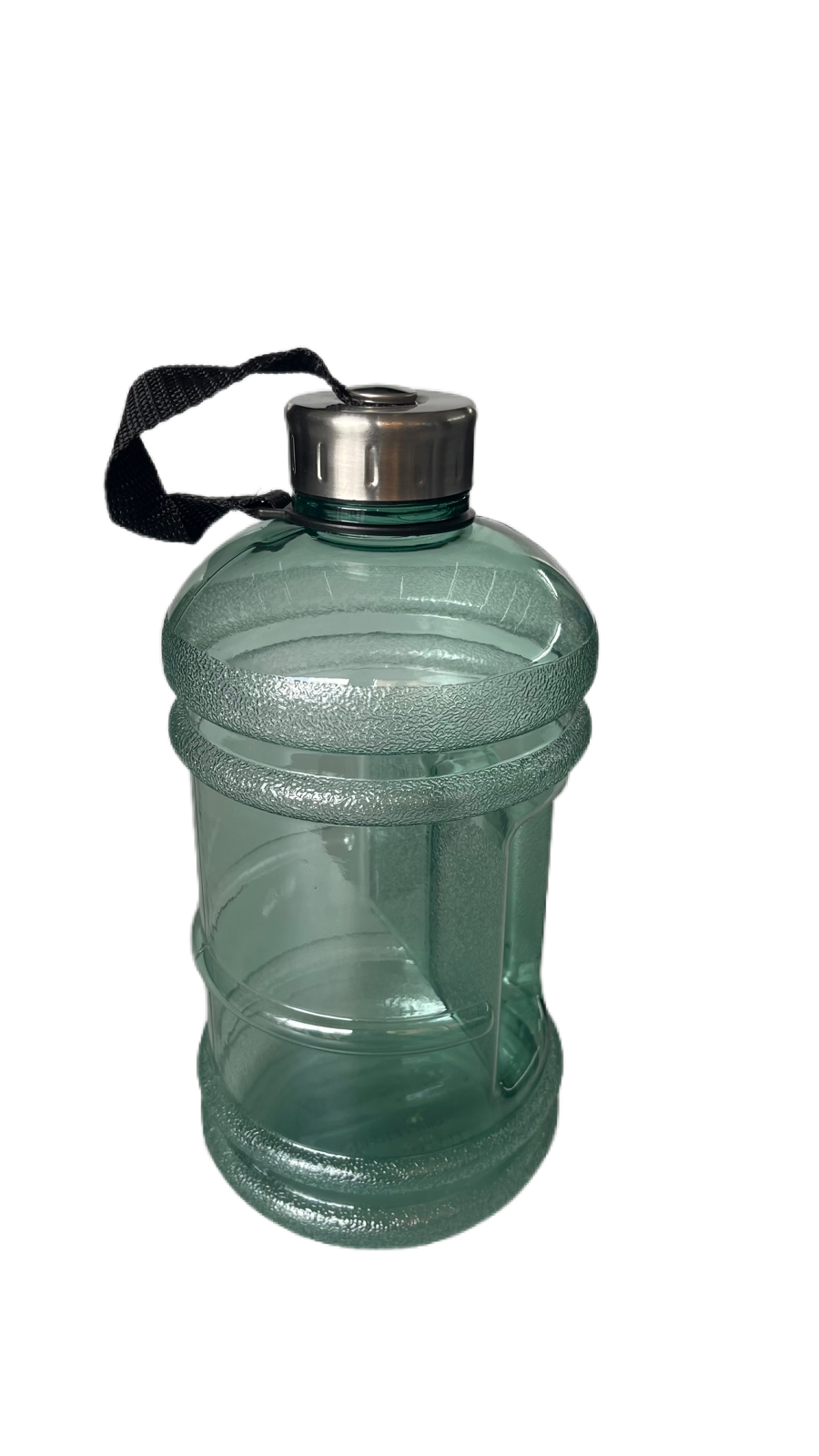 Large 2.2-liter water bottle with handle and screw-top lid